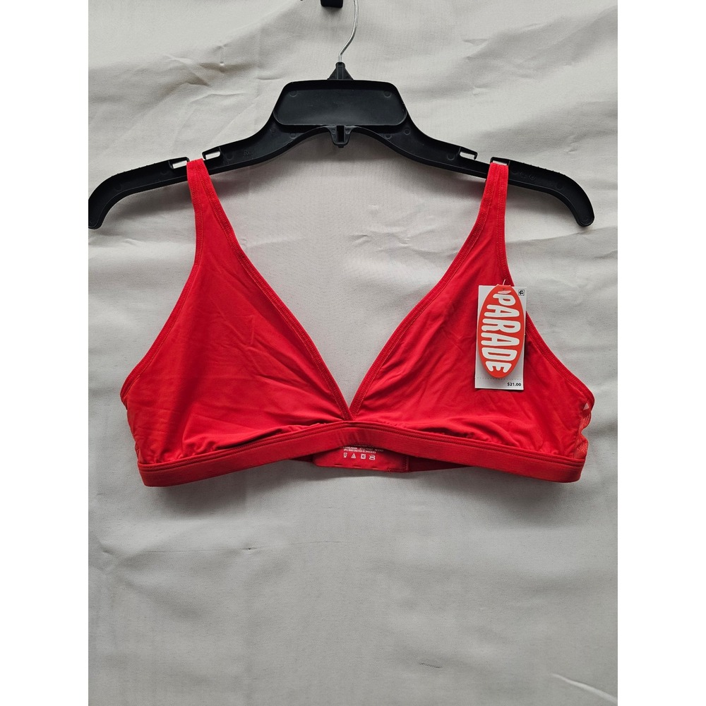 Parade Balloon Triangle Bralette Red Recycled Nylon Mesh Womens Size M NWT